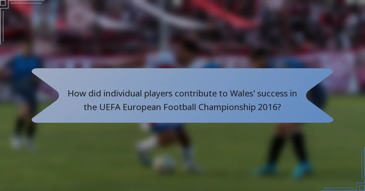 How did individual players contribute to Wales' success in the UEFA European Football Championship 2016?