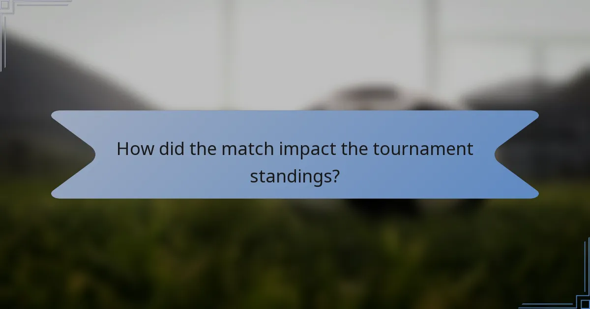 How did the match impact the tournament standings?