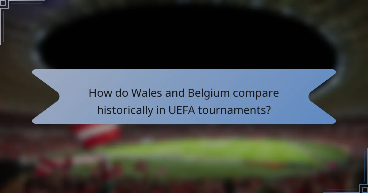 How do Wales and Belgium compare historically in UEFA tournaments?