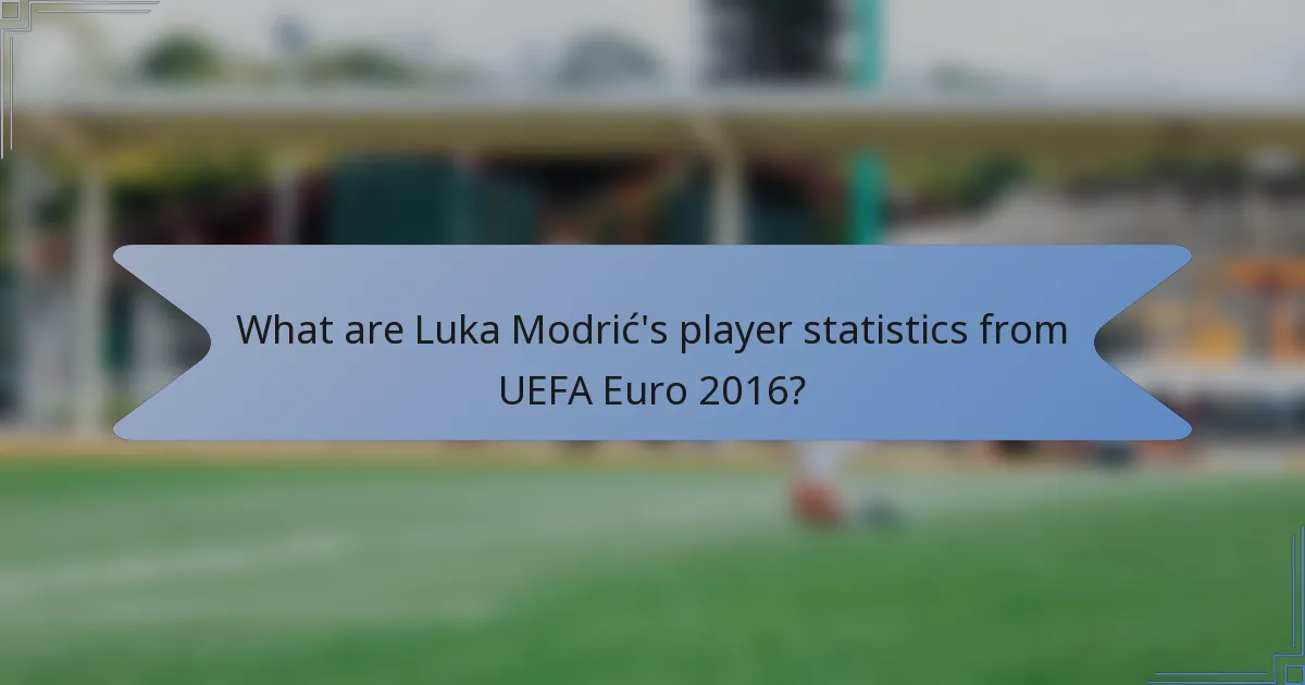 What are Luka Modrić's player statistics from UEFA Euro 2016?