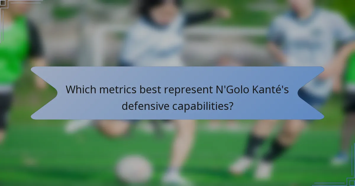 Which metrics best represent N'Golo Kanté's defensive capabilities?